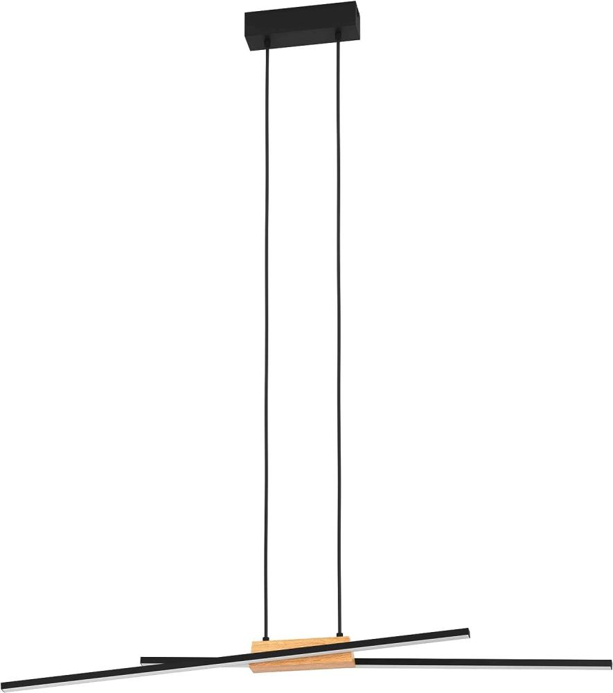 Eglo 900489 Hängeleuchte PANAGRIA Alu, Stahl, Holz schwarz, braun LED 2X13W 3000K L:93. 5cm B:7. 5cm H:110cm dimmbar Bild 1