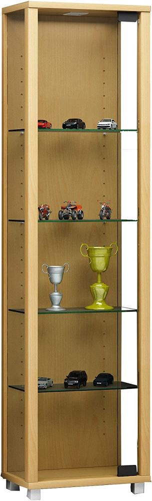 VCM Vitrine Sammelvitrine Glasvitrine Standvitrine Glas Schrank Regal mit Beleuchtung Weiß "Edana Mini" Bild 1