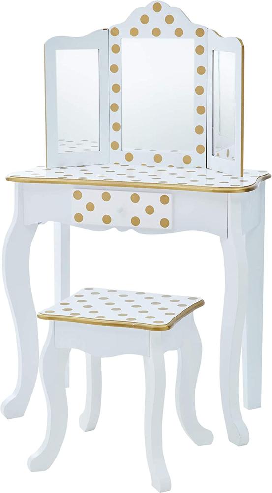 Teamson Kids Gisele Kinder Schminktisch, White & Gold Bild 1