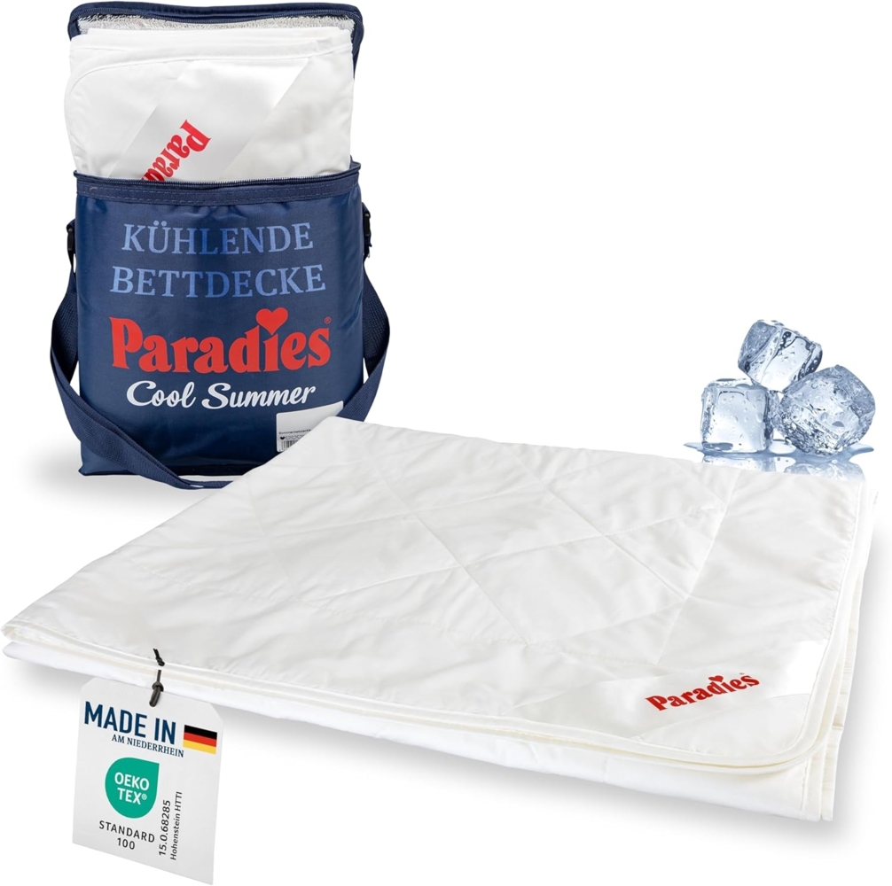 Paradies Sommerbettdecke Cool Dream Bio, Füllung: 50% Viskose (mit paraffinhaltigen Mikrokapseln), 50% Lyocell, Bezug: 50% Baumwolle kbA, 50% Lyocell, Kühldecke, kühlend & temperaturregulierend Bild 1