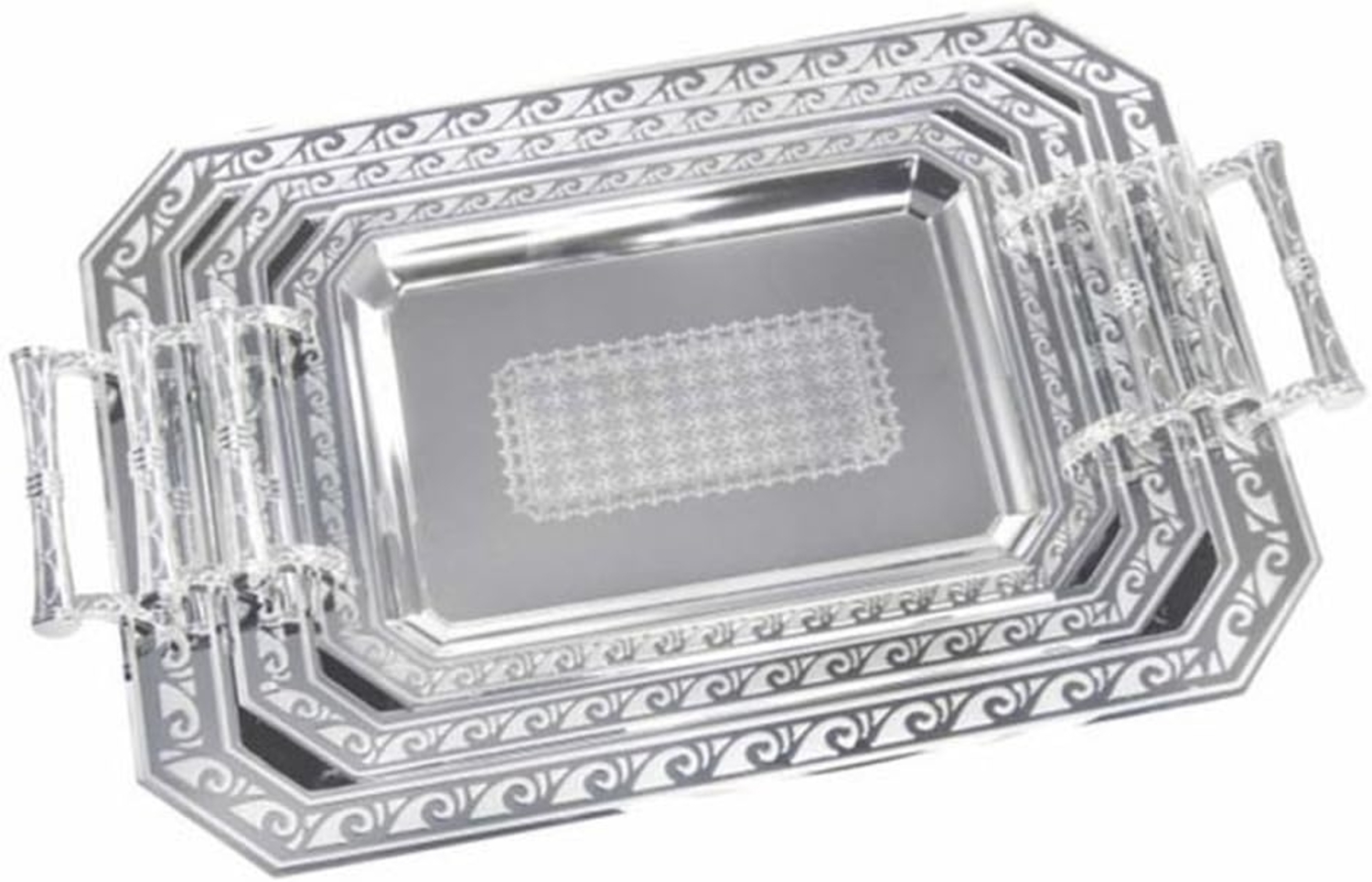 Kinghoff Kinghoff Set mit 3 Serviertabletts aus Stahl KH4742 Bild 1
