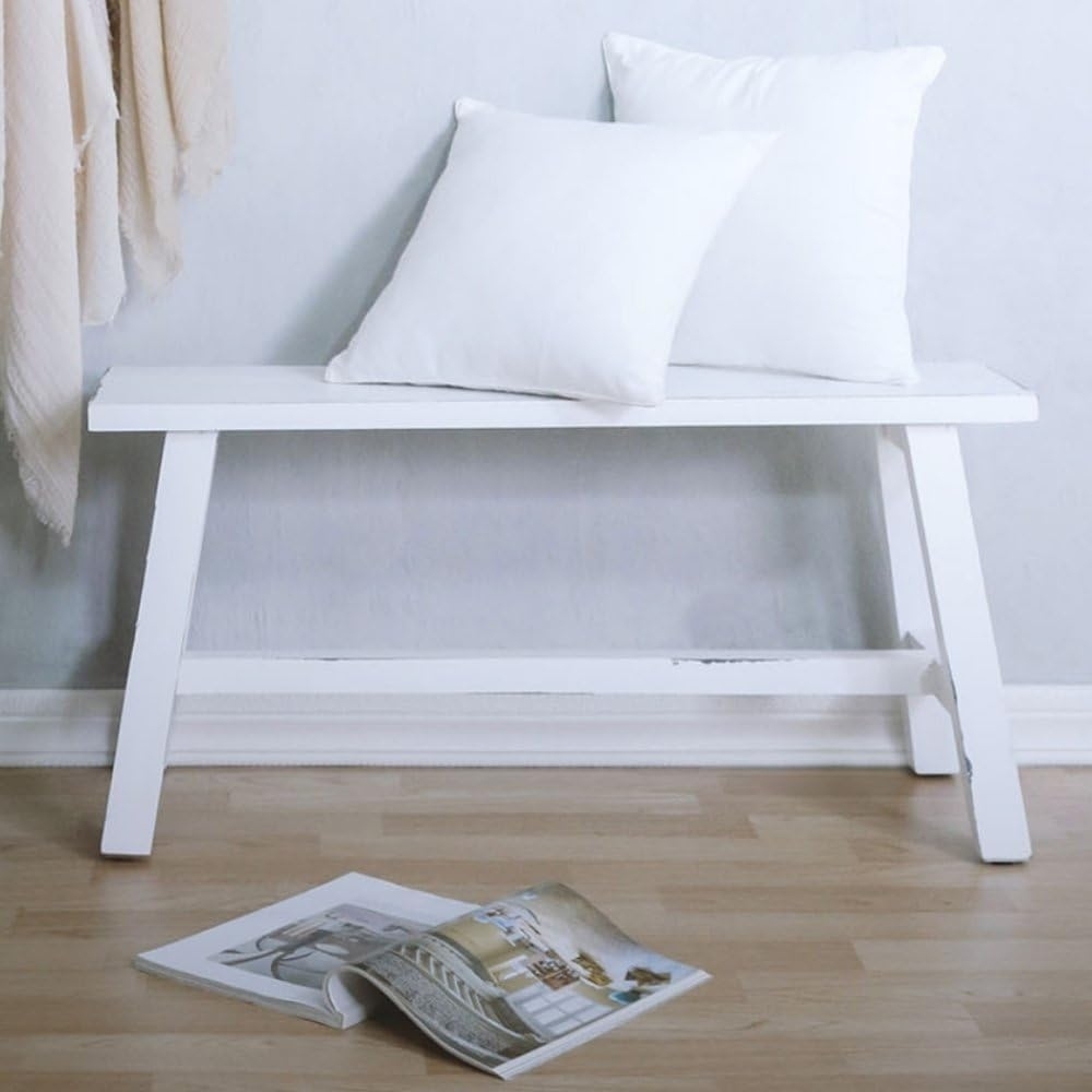 Sitzbank RANCH Antik-Weiß Mahagoni ca. L90cm Massivholz Holzbank Flurbank Bank Bild 1
