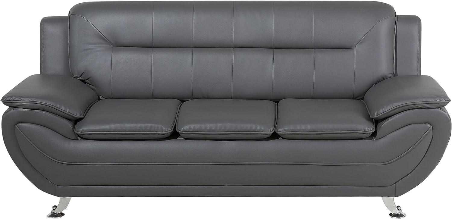 3-Sitzer Sofa Kunstleder grau LEIRA Bild 1