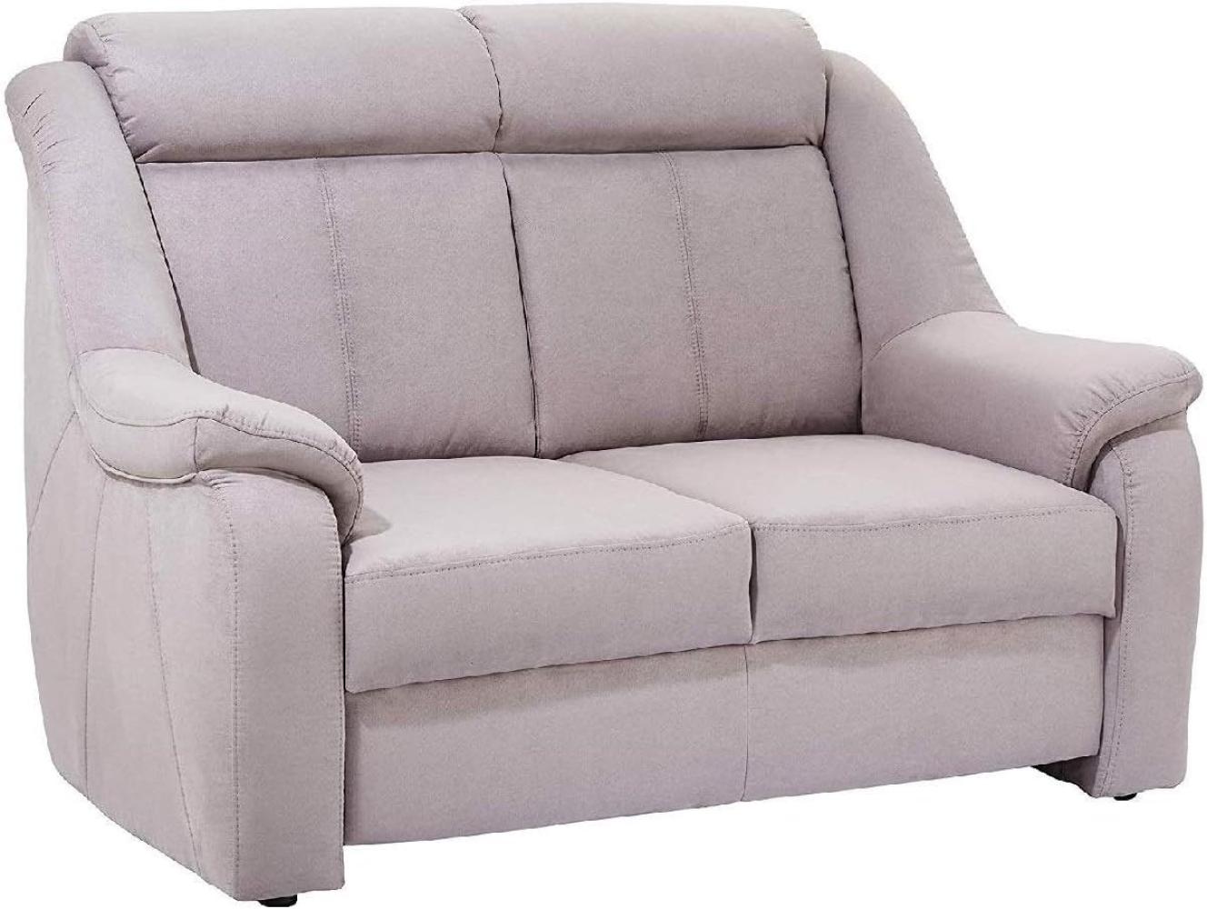 Cavadore 2er Sofa Beata moderne 2-sitzige Couch, Mikrofaser, hellgrau, 138 x 98 x 92 cm Bild 1