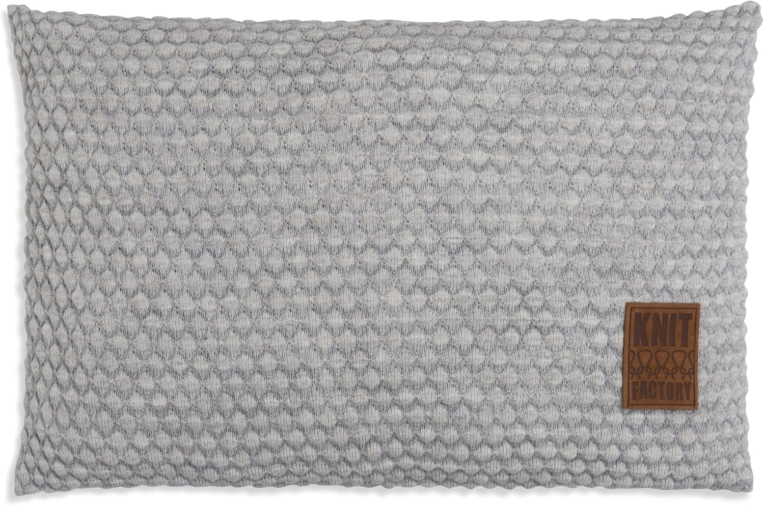 Knit Factory Juul Kissen 60x40 cm Wabe Beige Grau Bild 1