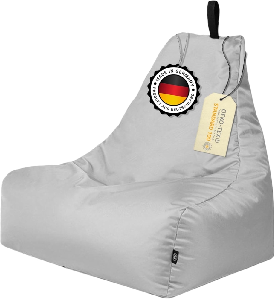 Patchhome Lounge Sessel XL Gamer Sessel Sitzsack Sessel Sitzkissen In & Outdoor geeignet fertig befüllt | XL - Grau - in 2 Größen und 25 Farben Bild 1