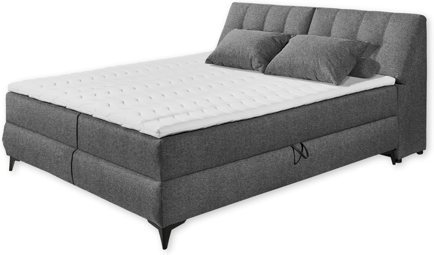 ATLANTIS 6 Boxbett 160x200 in Anthrazit - Bequemes Doppelbett mit Bettkästen und Kaltschaum Topper - 165 x 102 x 240 cm (B/H/T) Bild 1