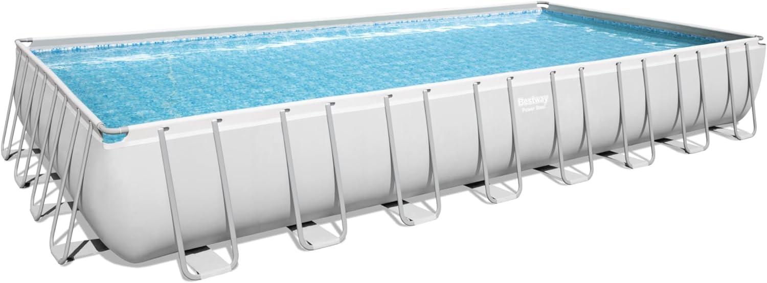 Power Steel™ Solo Pool ohne Zubehör 956 x 488 x 132 cm, lichtgrau, eckig Bild 1