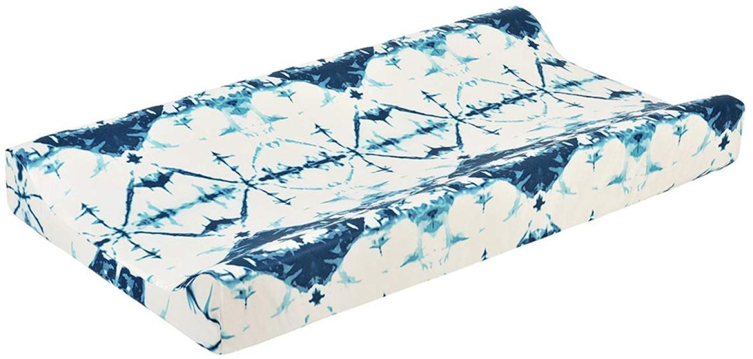 SH-RuiDu Wickelunterlage, superweich, atmungsaktiv, Blumenmuster, Wickelunterlage für Kleinkinder, Blau Bild 1