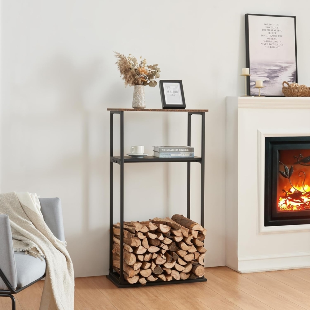 Kaminholzregal Turku mit Ablagen 60x30x112cm [en. casa] Bild 1