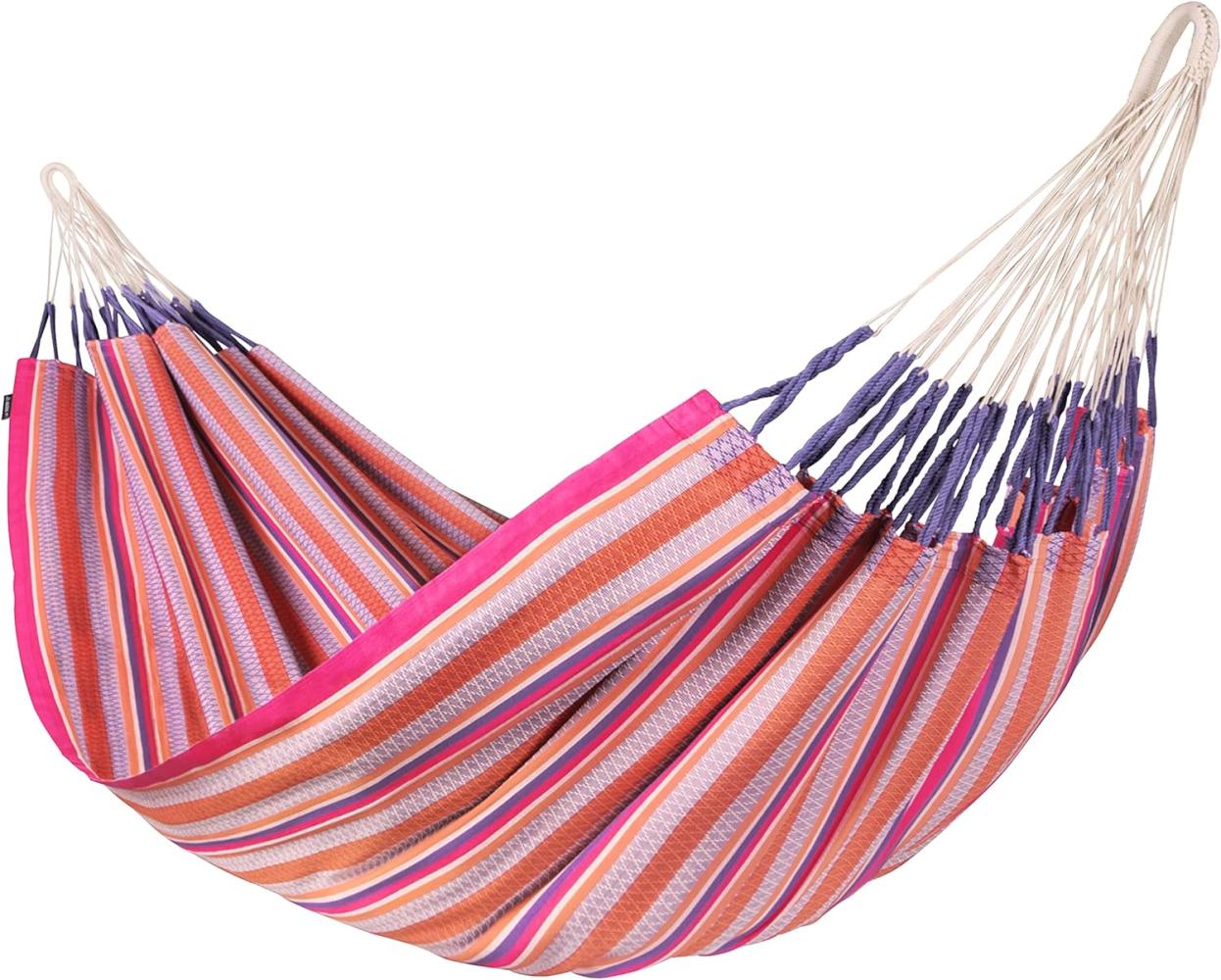 La Siesta Kingsize-Hängematte MODESTA flamingo pink aus Bio-Baumwolle Familienhängematte XXL Bild 1