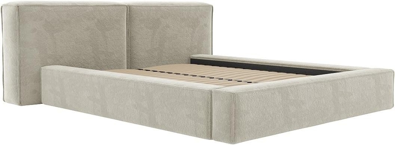 Vente-unique - Bett mit Bettkasten - 140 x 190 cm - Bouclé-Stoff - Beige - TIMANO von Pascal Morabito Bild 1