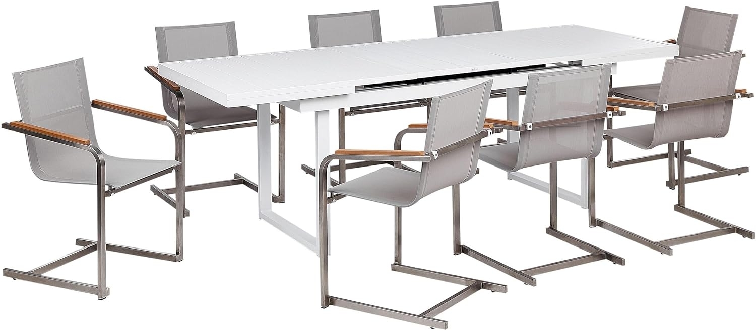 Essgruppe für 8 Personen VALCANETTO COSOLETO Aluminium Stahl Beige Bild 1