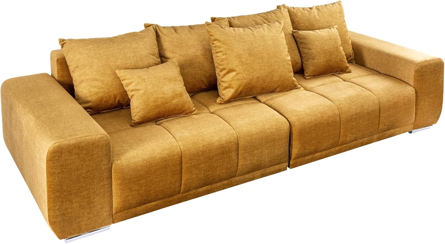 riess-ambiente Big-Sofa ELEGANCIA 285cm senfgelb, Einzelartikel 1 Teile, XXL Couch · Samt · mit Federkern · inkl. Kissen · Design Bild 1