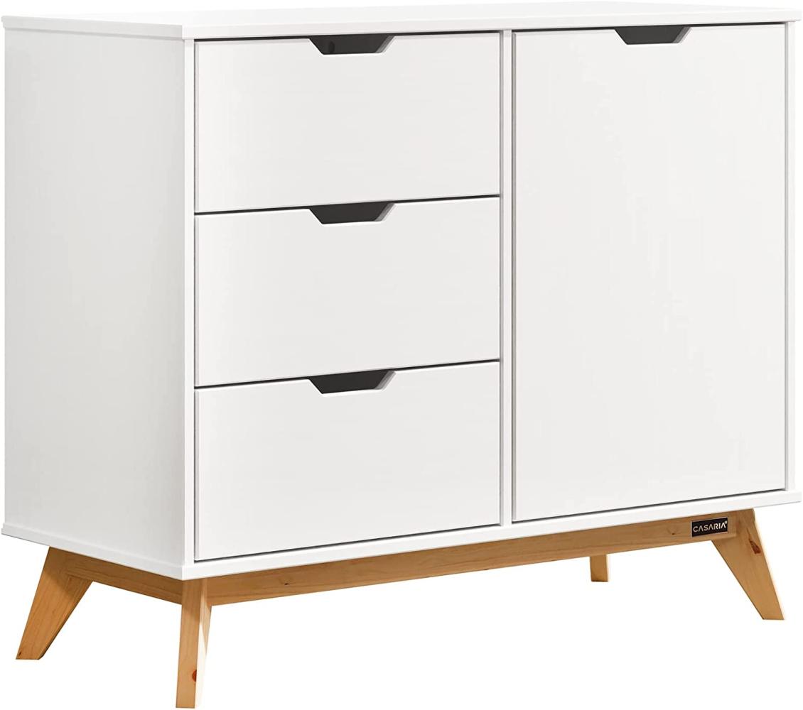 Casaria Kiefernholz Sideboard Borneo Weiß Bild 1