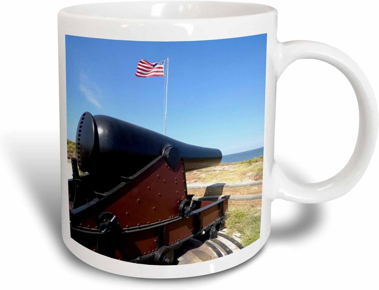 3dRose Fort Massachusetts, Bürgerkrieg Website, mississippi-us25 fvi0019-franklin Viola Tasse, Keramik, weiß, 11,43 x 8,45 x 12,7 cm Bild 1