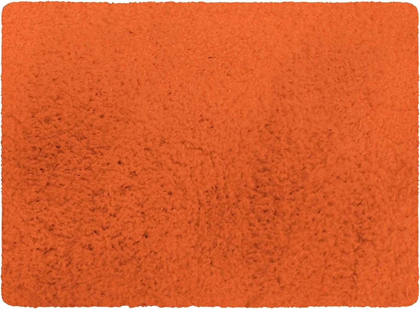 MSV Badteppich Badematte Badvorleger Duschvorleger Mikrofaser Hochflor flauschig 40x60 cm – Orange Bild 1