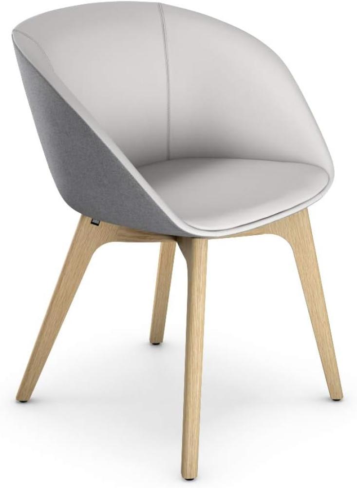 Sedus Bürostuhl, Loungechair, Clubsessel, Wohnzimmerstuhl, Esszimmerstuhl, Eiche/Grau, kompakt, bequem Bild 1