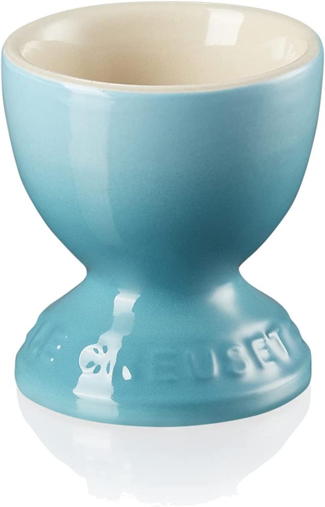 Le Creuset Steinzeug Eierbecher mit Stand-Fuß, Spülmaschinenfest, 9 g, 5.3 x 5.3 x 5.9 cm, Karibik Bild 1