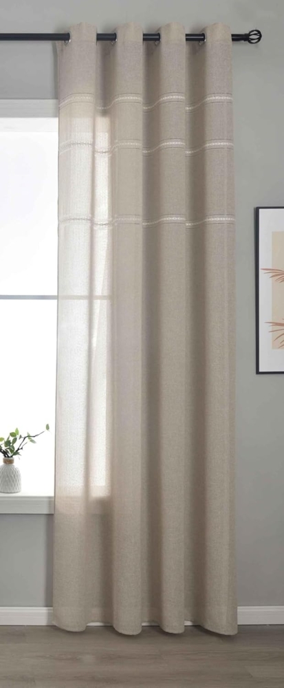 Gardinenbox Gardine (1 St), Ösen, halbtransparent, Polyester, »Leipzig« Kettenmuster lichtdurchlässig elegant 202450 Bild 1