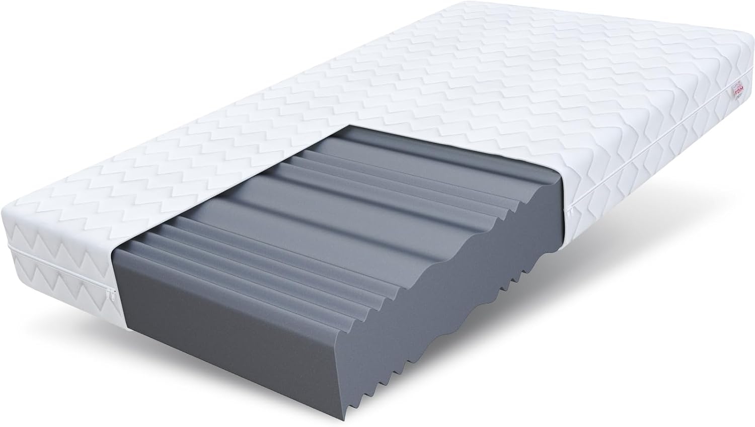 FDM Comfort Plus Schaumstoffmatratze cm Höhe cm 7-Liegezonen Matratze Kaltschaum H3 Öko-Tex Allergikergeeignet Bezug Waschbar Abnehmbar Weiß, 80x200 cm, 20,0 cm Bild 1