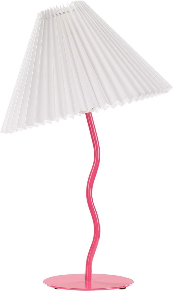 Tischlampe Metall fuchsia weiß 48 cm Kegelform ALWERO Bild 1