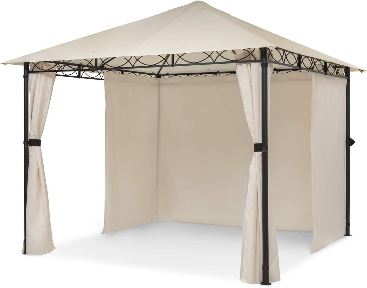 Mondo Gartenpavillon Partyzelt Gazebo 295x262x295 Stahl Polyester Beige Bild 1