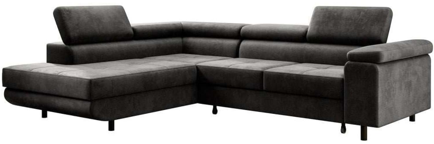 Designer Sofa Costa mit Schlaf und Klappfunktion Anthrazit Links Bild 1