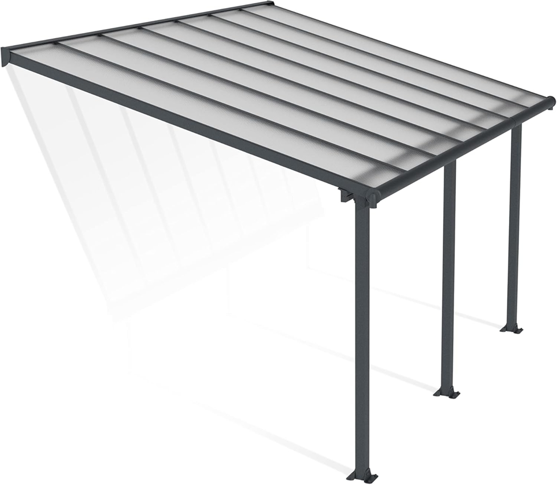 Canopia by Palram Terrassenüberdachung Alu Olympia 3X4.25 Polycarbonat Hohlkammerplatten Pergola 425x295 cm Grau zur Überdachung ihrer Terrasse Bild 1