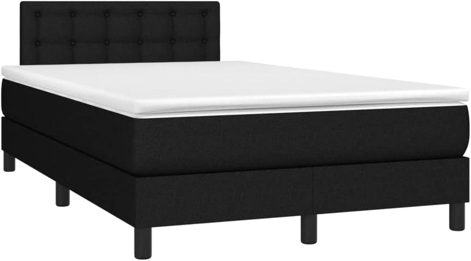 Boxspringbett mit Matratze & LED Stoff Schwarz 120 x 200 cm, Härtegrad: H2 [3133463] Bild 1