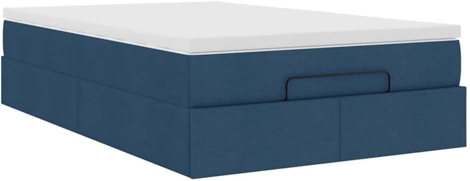 Ottoman-Bett mit Matratze Blau 120x200 cm Stoff 3311105 Bild 1