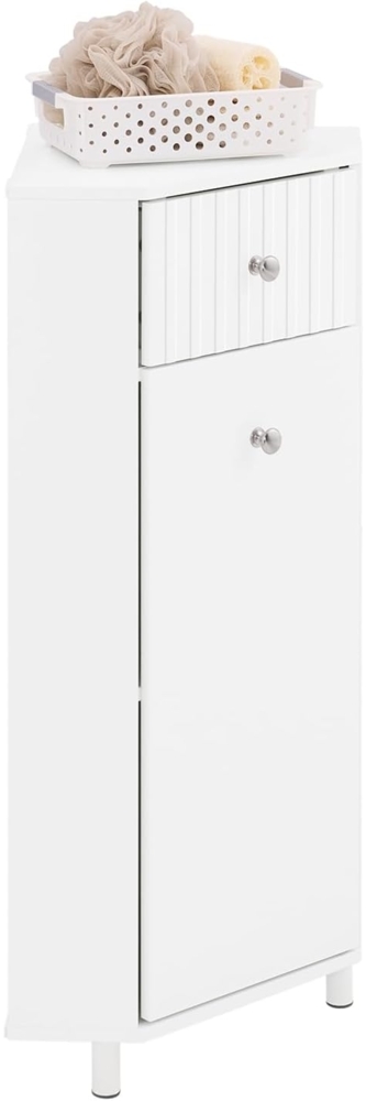 SoBuy Midischrank BZR194 Badkommode Aufbewahrungsschrank schmal Badezimmerschrank Weiß Bild 1