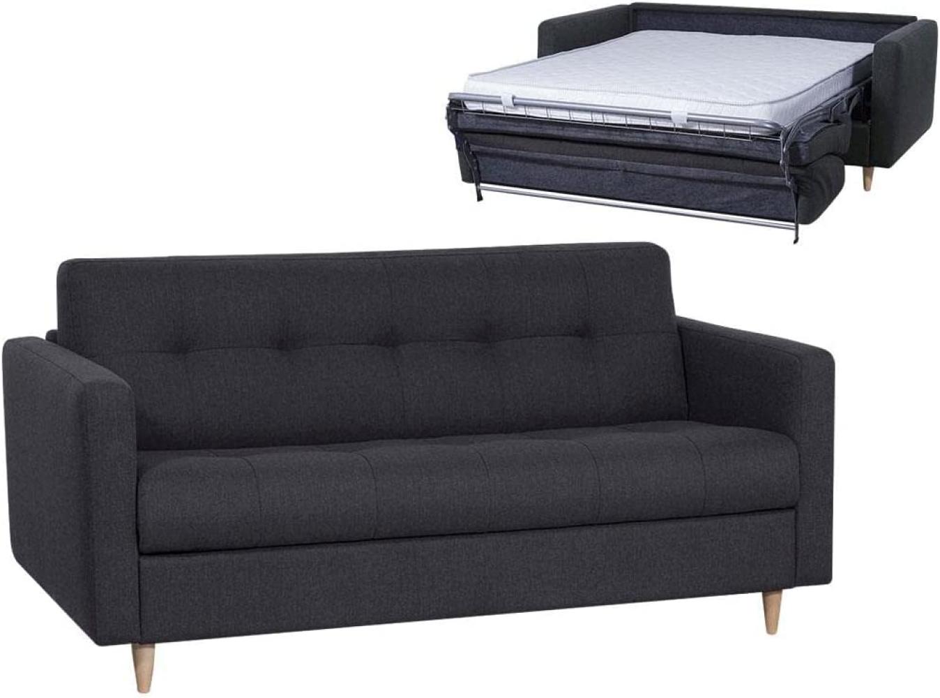 Vente-unique - Schlafsofa mit Matratze 3-Sitzer - Stoff - Anthrazit - GANOA Bild 1