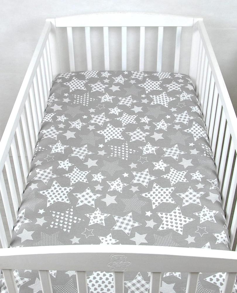 BABYLUX Spannbetttuch 60 x 120 cm Baby SPANNBETTLAKEN Baumwolle Kinderbett 96. Sternbild Bild 1