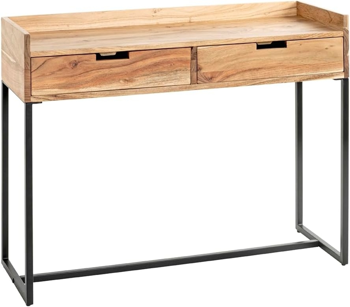 HAKU Möbel Konsole, akazie, schwarz, Massivholz, Metall - Maße: B 100 x H 80 x T 35 cm, Style: Urban Collective Bild 1