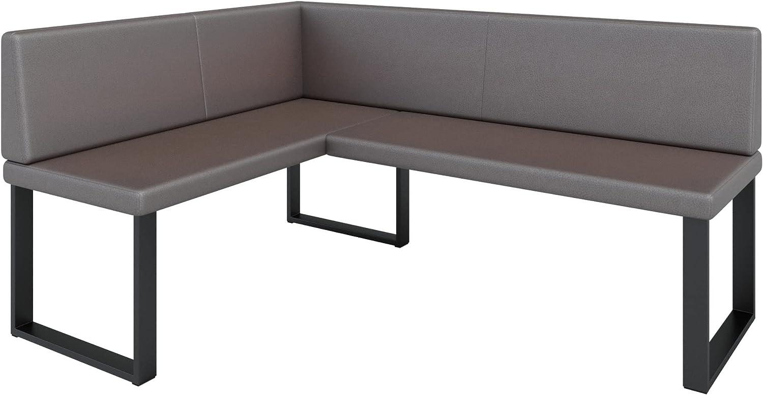 Eckbank Akiko Metal - Eckbankgruppe für Ihrem Esszimmer, Küche modern, Sitzecke, Essecke. Perfekt für Küche, Büro und Rezeption. Solide und Starke Verarbeitung. (Soft 30, 128x168cm Links) Bild 1