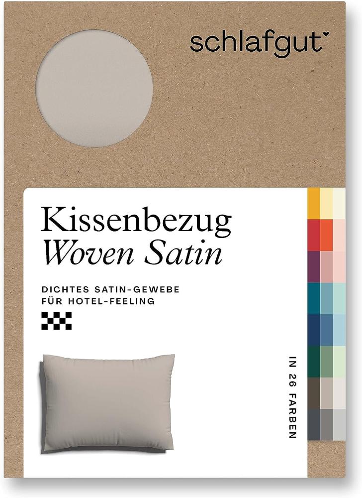 Schlafgut Woven Satin Bettwäsche|Kissenbezug einzeln 60x80 cm| sand-mid Bild 1