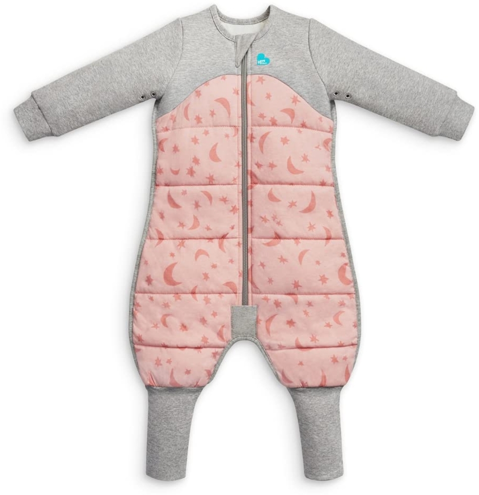 Love To Dream Schlafsack mit Füßen, 12-24 Monate, integrierte Steppdecke für kühle Temperaturen (16-20°C), statt Bettdecke, Schlafanzug Baby Winter, Babyschlafsack, Rosa Bild 1
