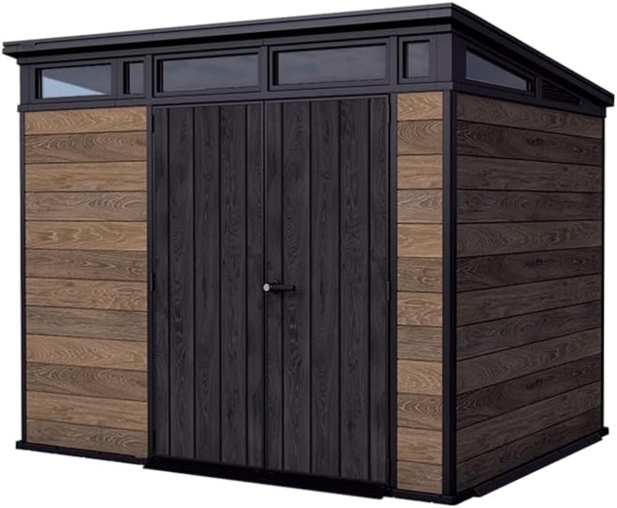 Keter Kunststoff Gerätehaus Signature Walnuss 9x7 inkl. Fußboden 279 x 218 cm braun Holzoptik Bild 1