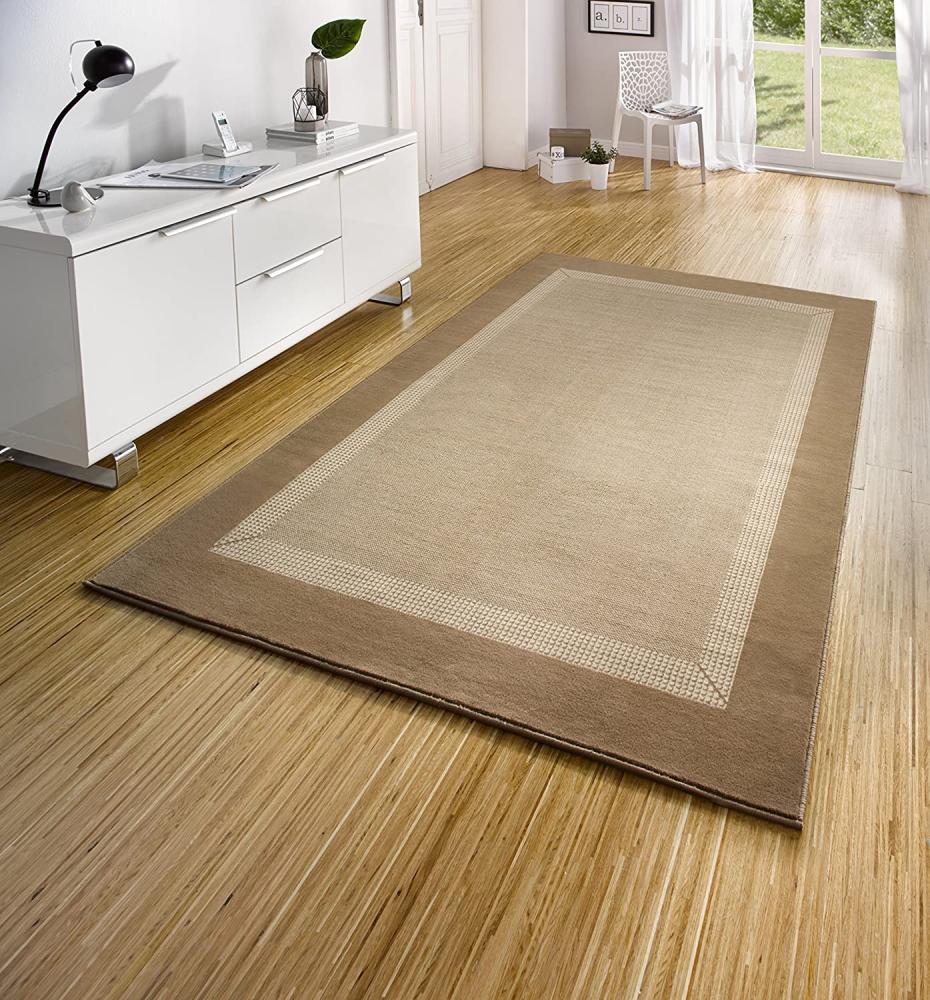 Design Velours Teppich Band Creme Beige 160x230 cm Bild 1