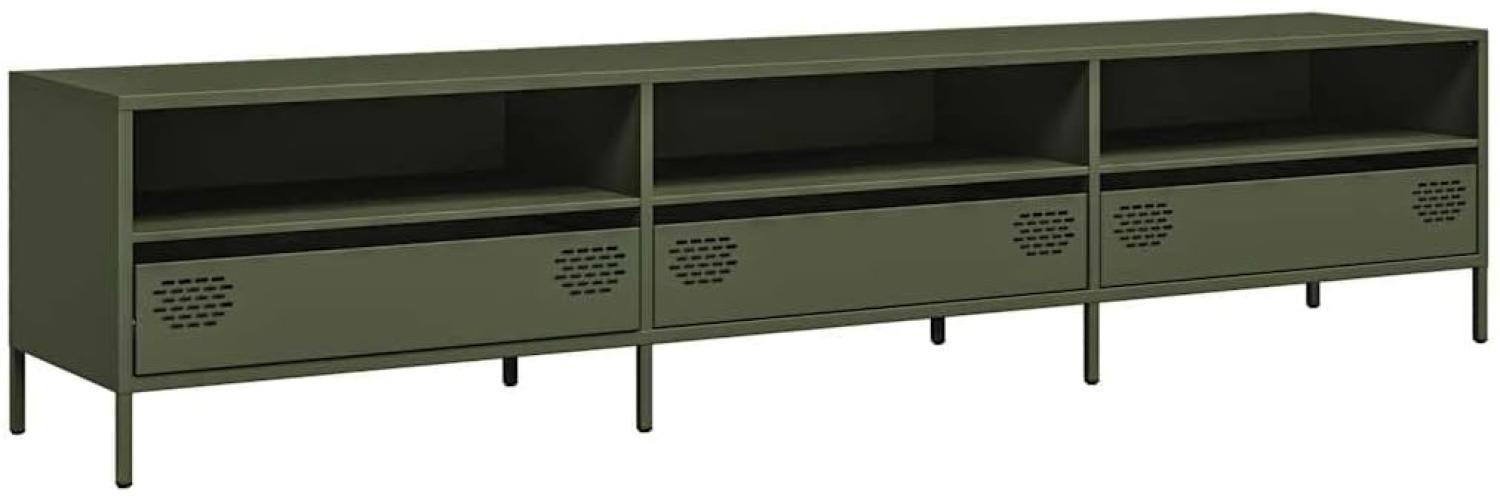 TV-Schrank Olivgrün 202x39x43,5 cm Kaltgewalzter Stahl 851350 Bild 1