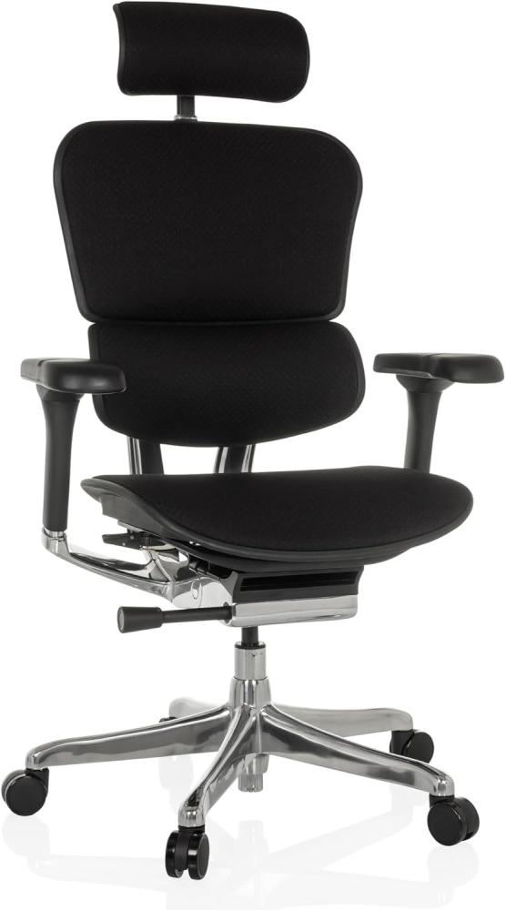 hjh OFFICE Bürostuhl ergonomisch ERGOHUMAN GEN2 Originales Design, Bürosessel mit Flexibler Lordosenstütze, Sitzfläche gepolstert, Stoff Schwarz Bild 1