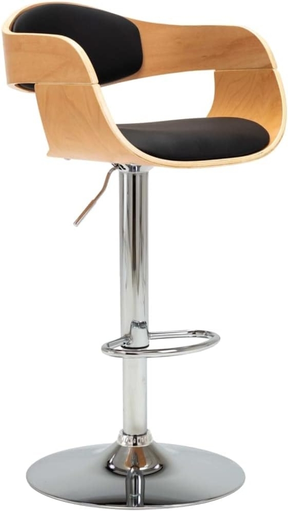 vidaXL Barhocker Schwarz Bugholz und Kunstleder 283121 Bild 1