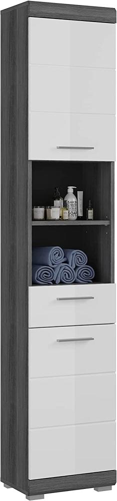 Hochschrank Stirling / Scout, Holzwerkstoff, Grau, Weiß, 37 x 191 x 31 cm Bild 1
