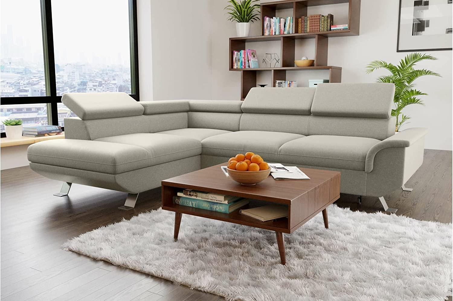 Stylefy Charlotta Ecksofa Strukturstoff INARI Beige Links Bild 1