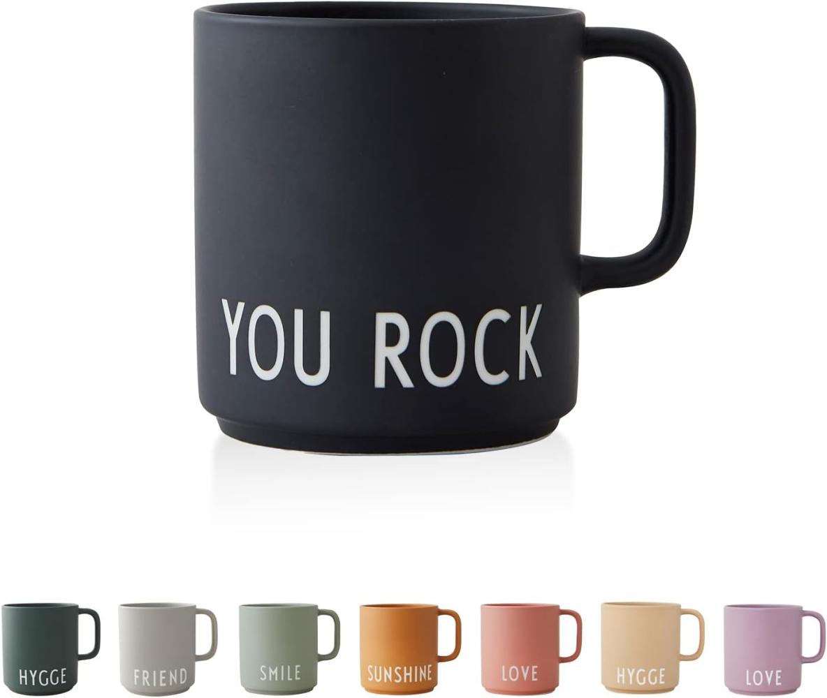 AJ Porzellan Henkel Kaffeebecher You Rock Design Letters Kaffeetasse Deko Becher Bild 1