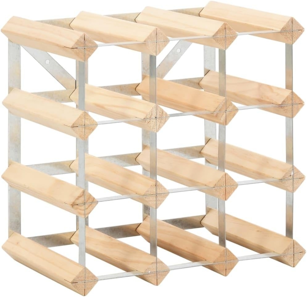 vidaXL Weinregal für 12 Flaschen Massivholz Kiefer 282468 Bild 1