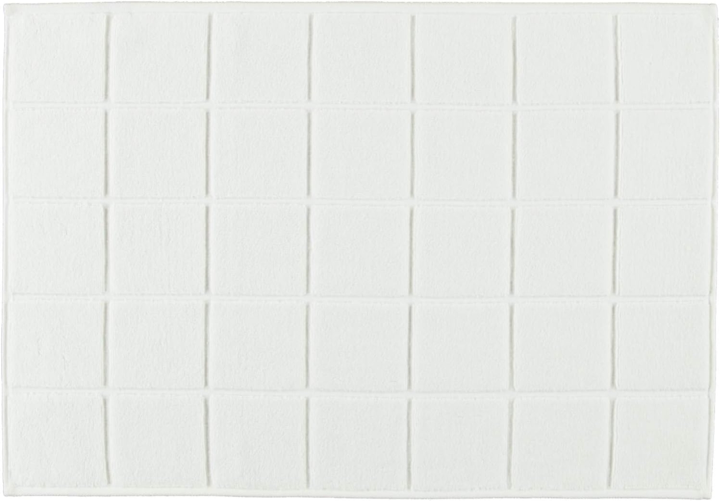 Ross Uni-Zwirn Frottier Badematte Karofond|50x70 cm| weiss Bild 1