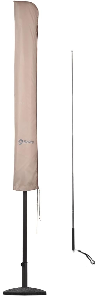 Sekey Schutzhülle für Ø 300 cm Sonnenschirm, Abdeckhauben für Sonnenschirm,100% Polyester, Taupe Bild 1