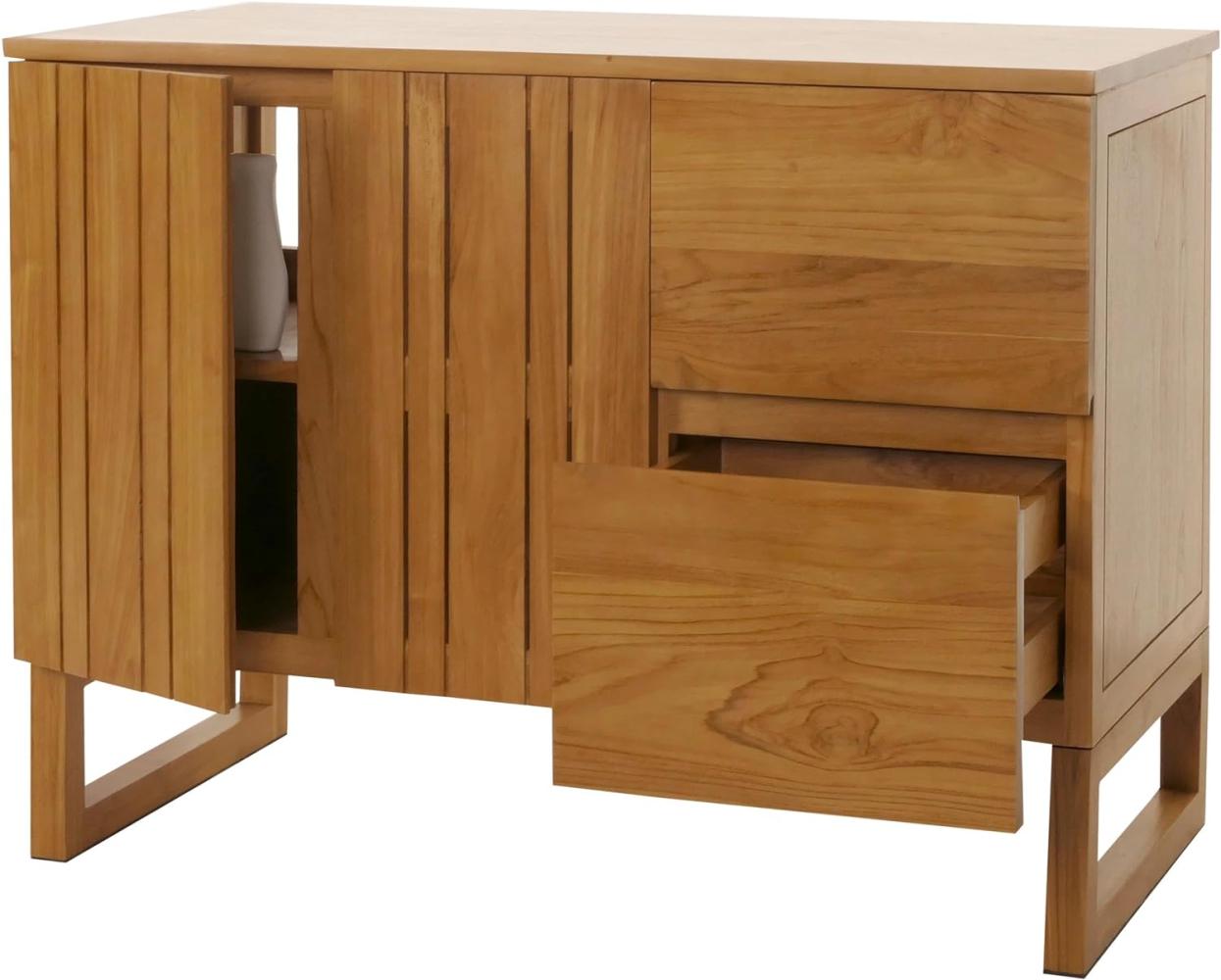 Teak-Waschbeckenunterschrank HWC-M72, Waschtisch Schrank, hochwertiges B-Grade-Teak (Kernholz, 20-30 Jahre), 82x106x56cm Bild 1